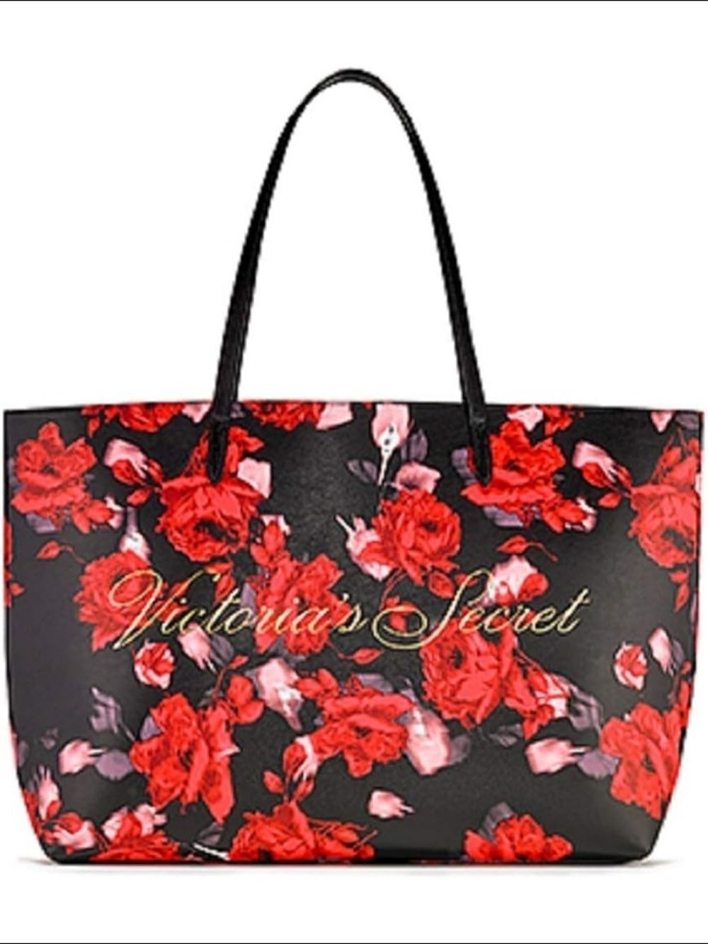 Victoria's Secret Large Red Floral Rose 2019 Limited Edition Floral Tote Bag NWT